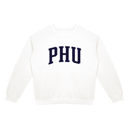 Polka Dot Drop Shoulder Crewneck Sweatshirt