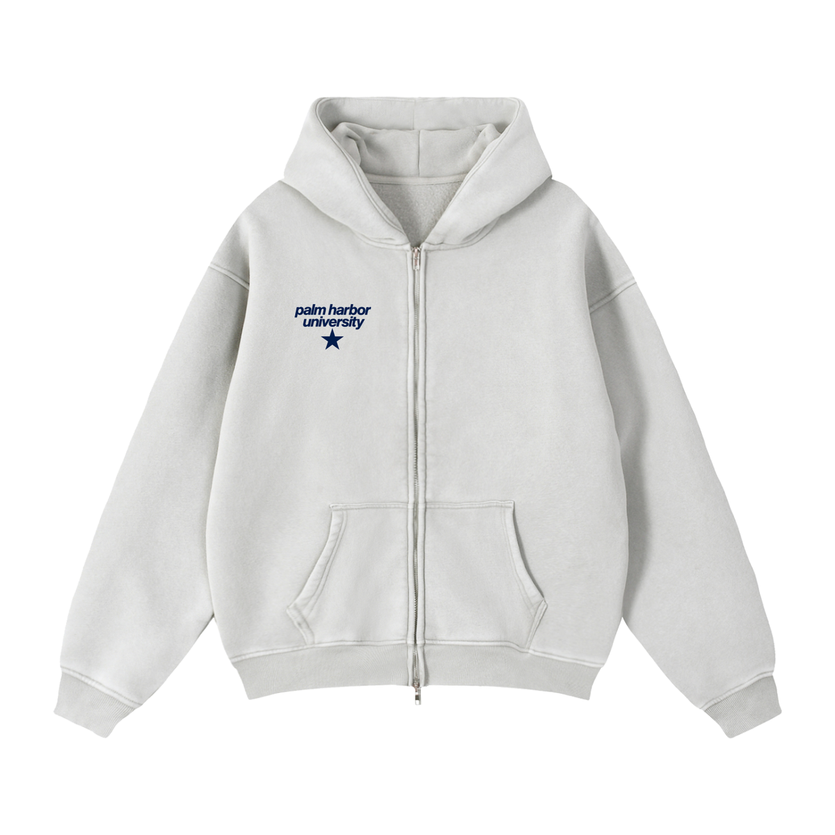 Zip-Through Boxy Fleece Hoodie
