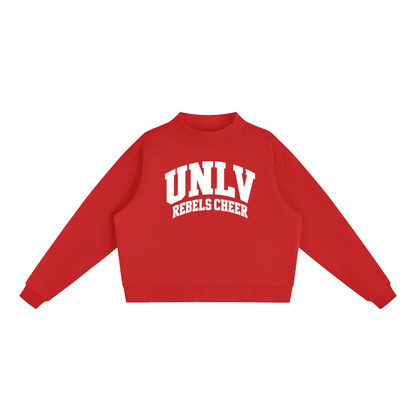 Basic 2 White UNLV Essential Fleece Mock-Neck Crew Sweatshirt (printed)