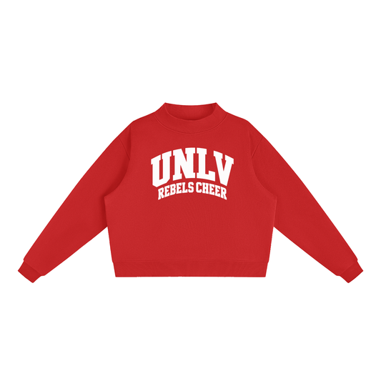 Basic 2 White UNLV Essential Fleece Mock-Neck Crew Sweatshirt (printed)