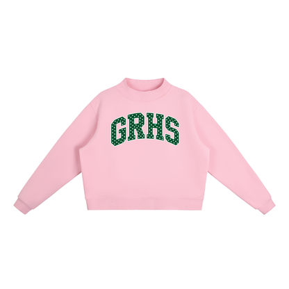 Polka Dot Green River Essential Fleece Mock-Neck Crew Sweatshirt (printed)