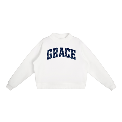 Essential Fleece Mock-Neck Crew Sweatshirt
