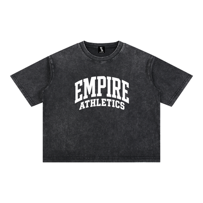 Basic 2 White Empire Mineral Wash Boxy Cotton T-Shirt