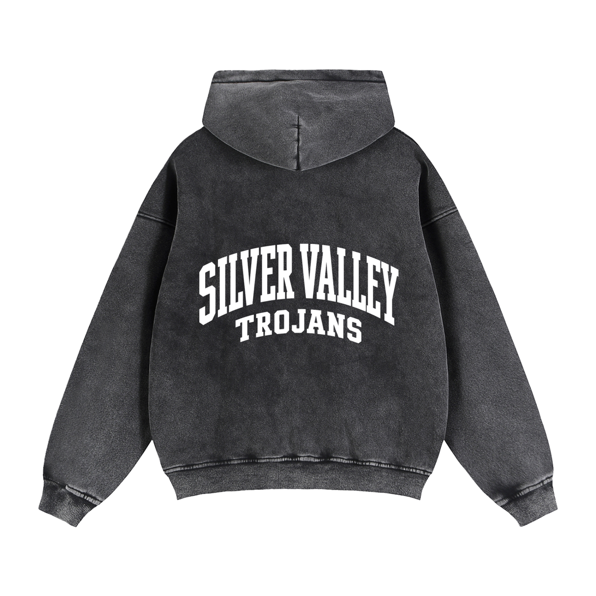 Basic 2 White Silver Valley Zip-Through Boxy Fleece Hoodie