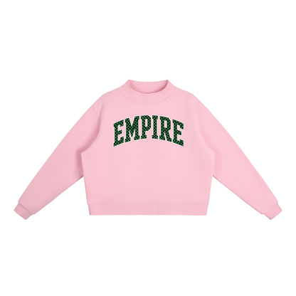 Polka Dot Empire Essential Fleece Mock-Neck Crew Sweatshirt (printed)