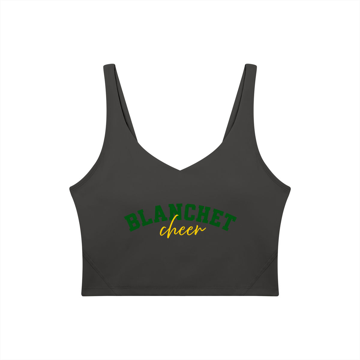 Cursive Blanchet Women's V-Neck Yoga Sports Bra
