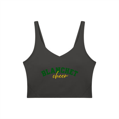 Cursive Blanchet Women's V-Neck Yoga Sports Bra