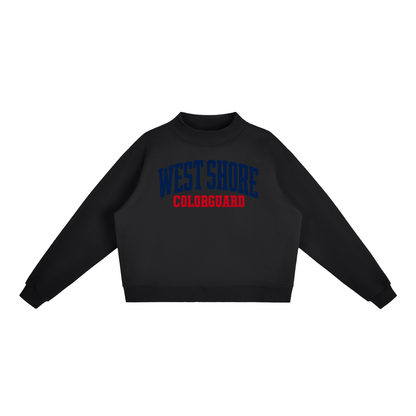Basic 1 West Shore Essential Fleece Mock-Neck Crew Sweatshirt (printed)