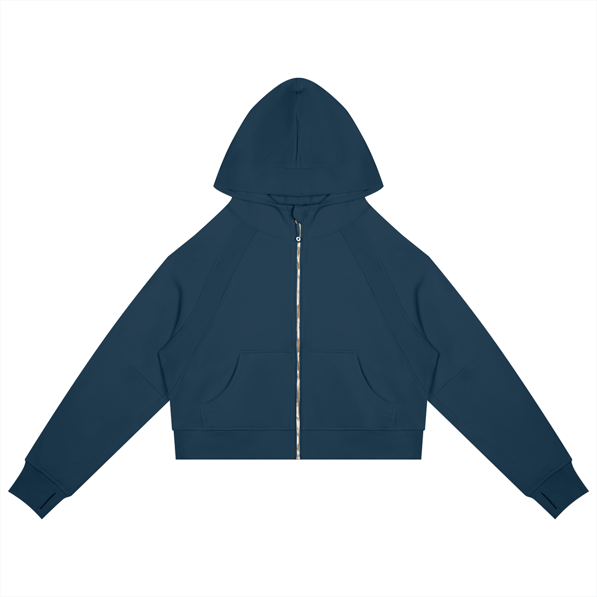 Cropped Zip-Through Hoodie