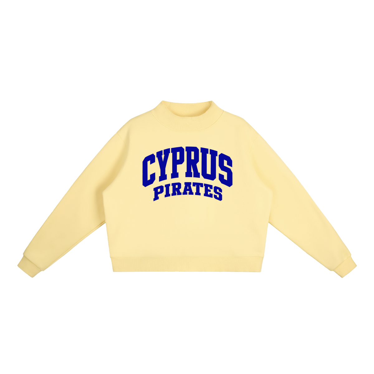 Basic 2 Cyprus Essential Fleece Mock-Neck Crew Sweatshirt