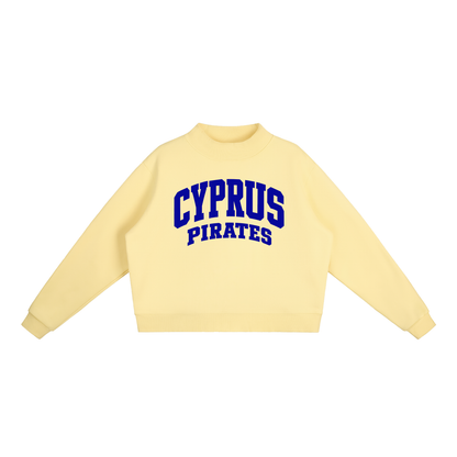 Basic 2 Cyprus Essential Fleece Mock-Neck Crew Sweatshirt