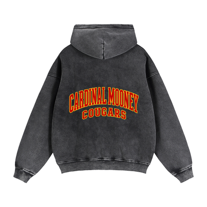 Basic 2 Cardinal Mooney Zip-Through Boxy Fleece Hoodie