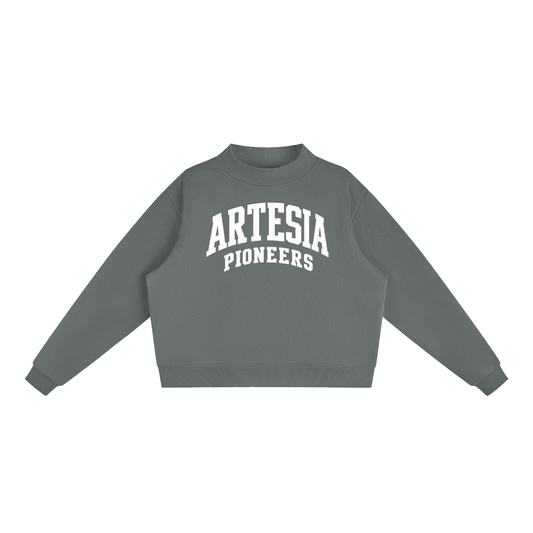Essential Fleece Mock-Neck Crew Sweatshirt