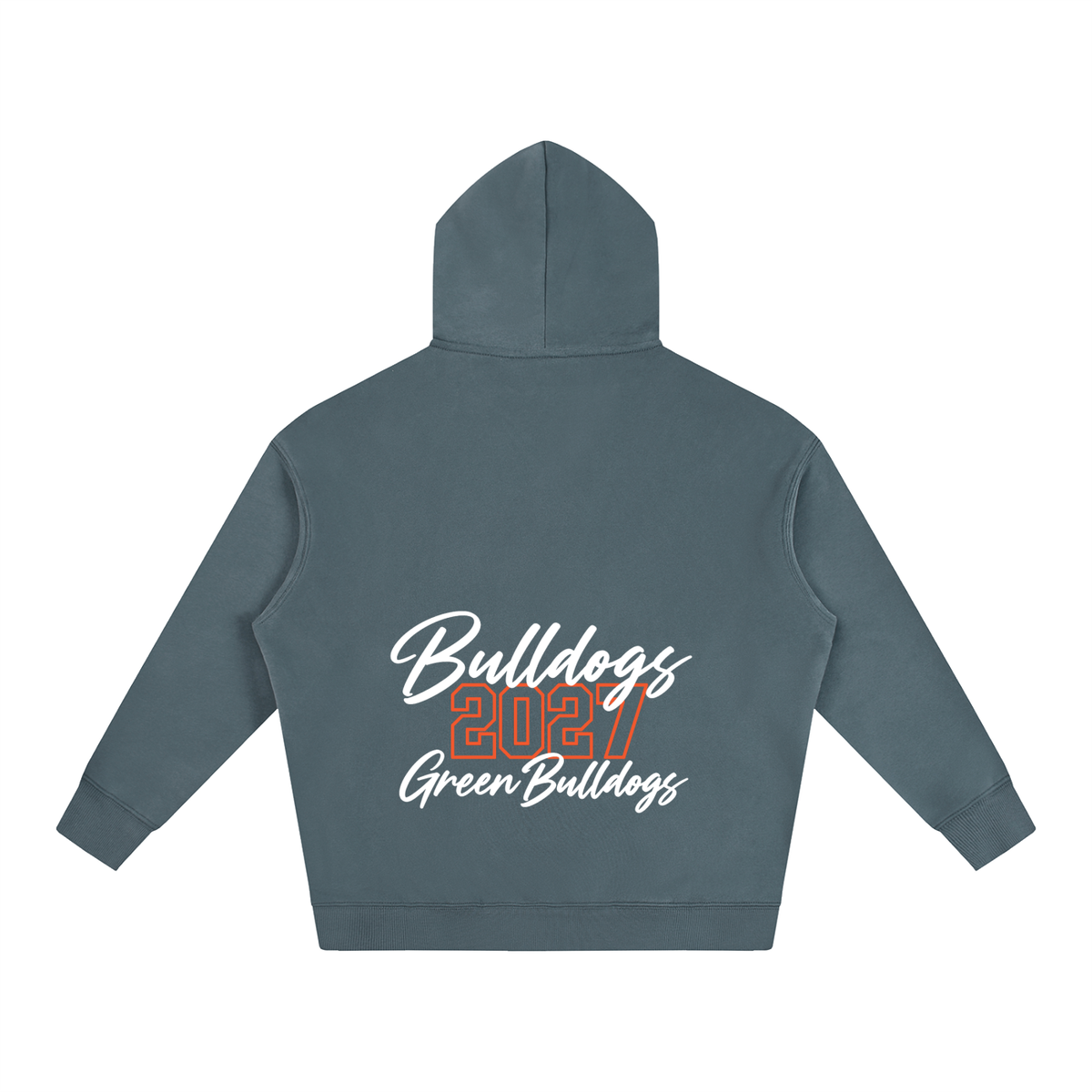 Cursive Front Green Bulldogs Oversize Fleeced Hoodie
