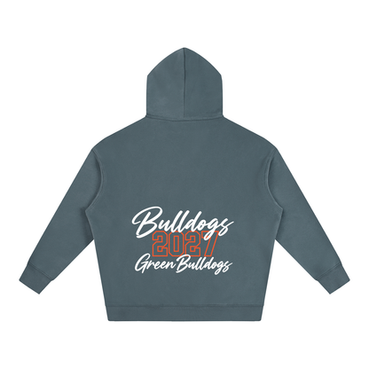 Cursive Front Green Bulldogs Oversize Fleeced Hoodie