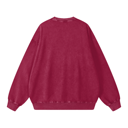 Basic 3 Cardinal Mooney Snow Washed Oversized Sweatshirt