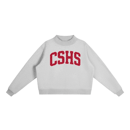 Polka Dot Chatfield Essential Fleece Mock-Neck Crew Sweatshirt (printed)