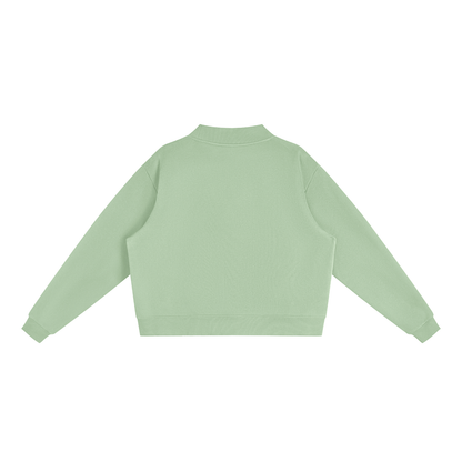 Essential Fleece Mock-Neck Crew Sweatshirt