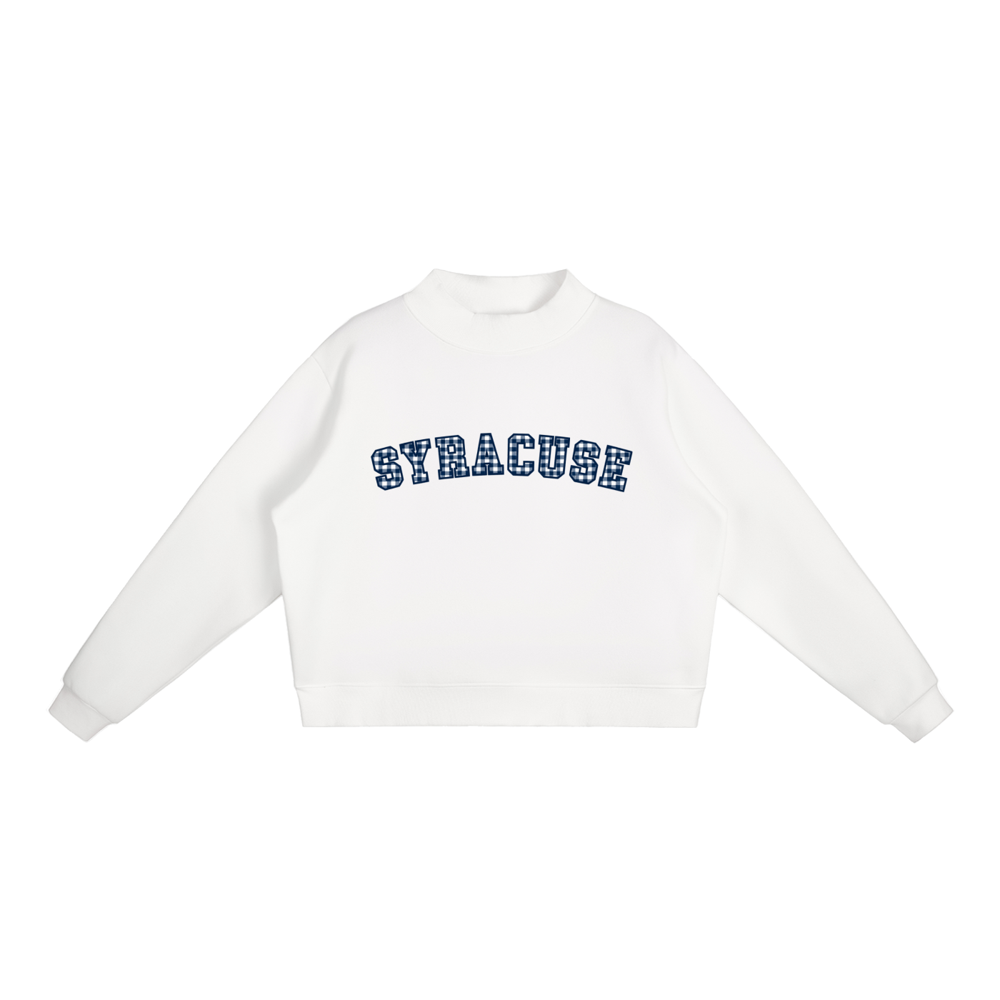 Gingham Mockneck