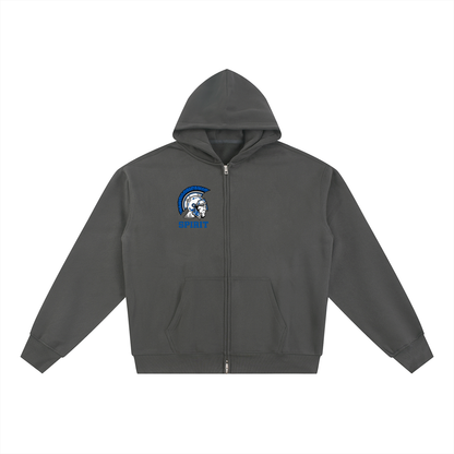 Simple Silver Valley Essential Fleece Zip-Through Hoodie