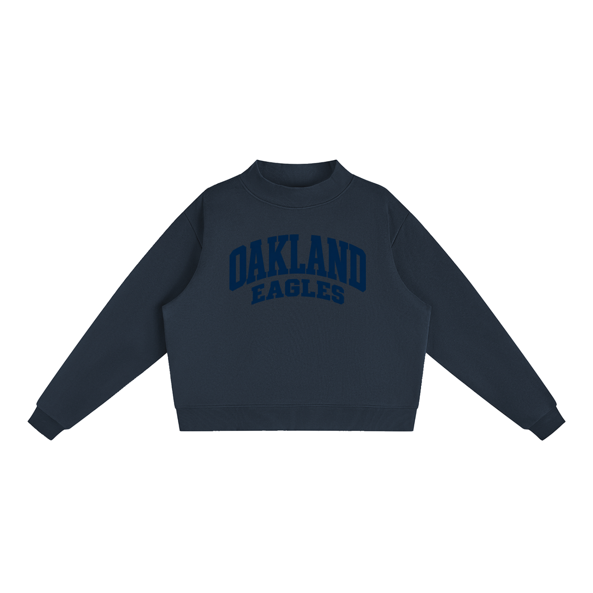 Basic 2 Oakland Middle Essential Fleece Mock-Neck Crew Sweatshirt (printed)