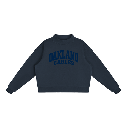 Basic 2 Oakland Middle Essential Fleece Mock-Neck Crew Sweatshirt (printed)