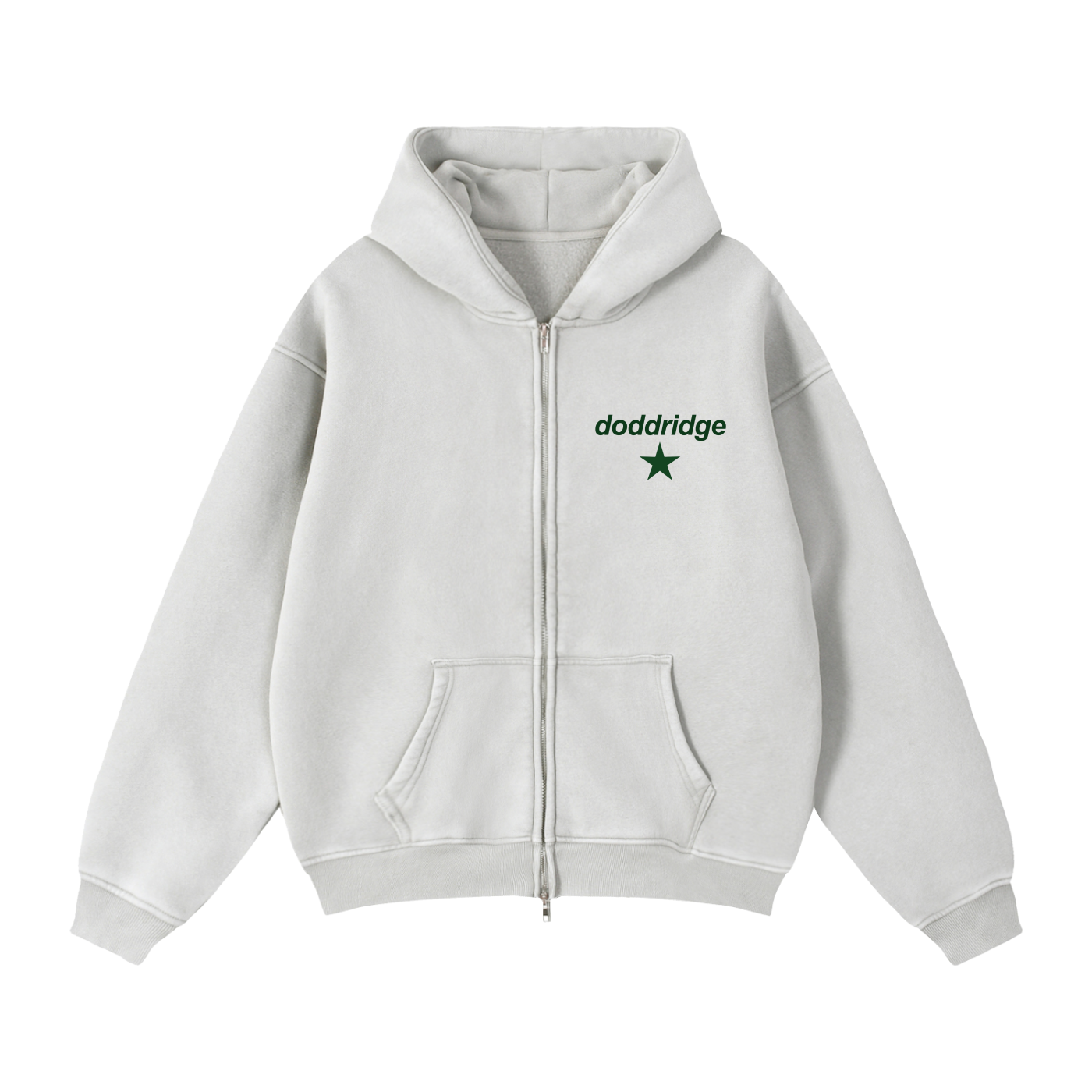 Zip-Through Boxy Fleece Hoodie