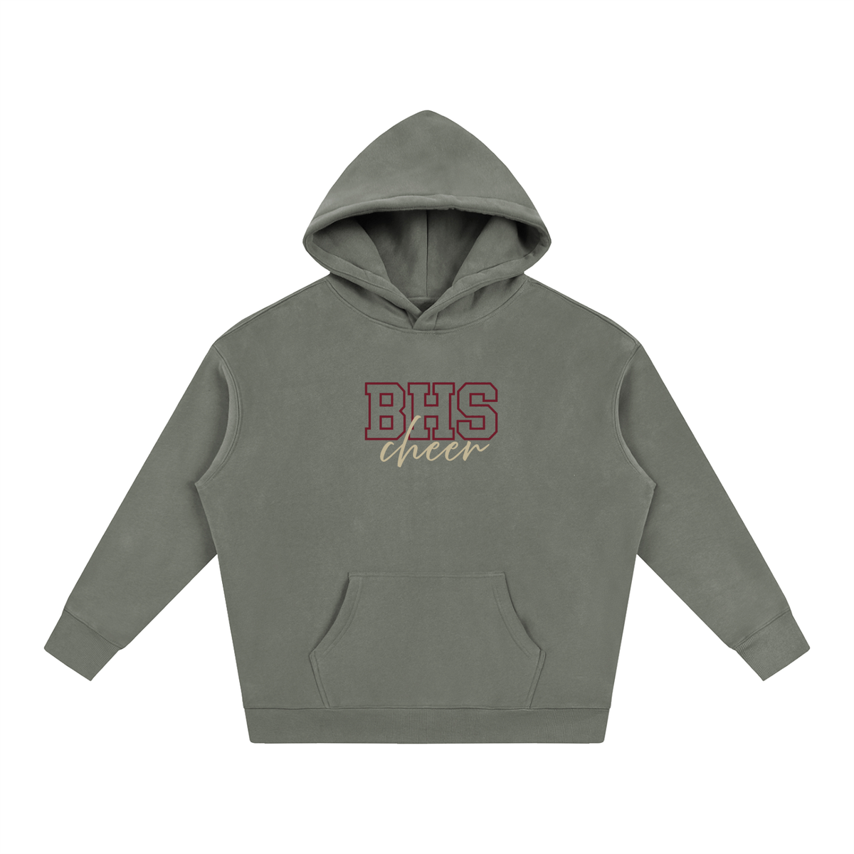 Cursive Front Bellflower Oversize Fleeced Hoodie