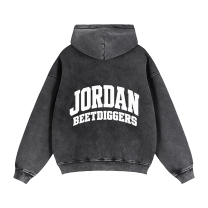 Basic 2 White Jordan Zip-Through Boxy Fleece Hoodie