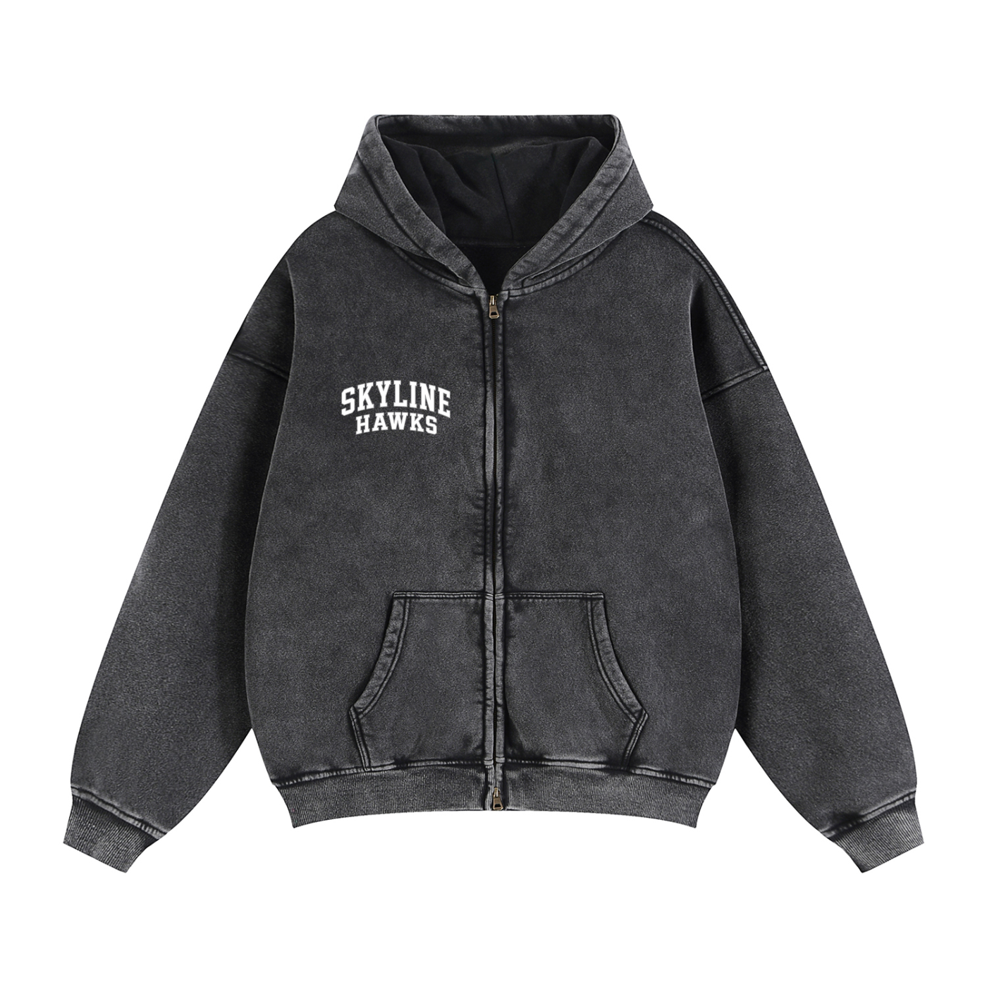 Zip-Through Boxy Fleece Hoodie