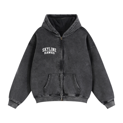 Zip-Through Boxy Fleece Hoodie