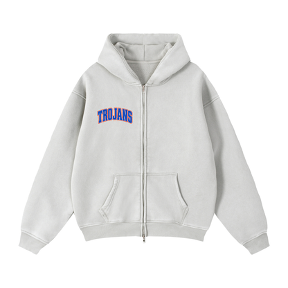 Zip-Through Boxy Fleece Hoodie