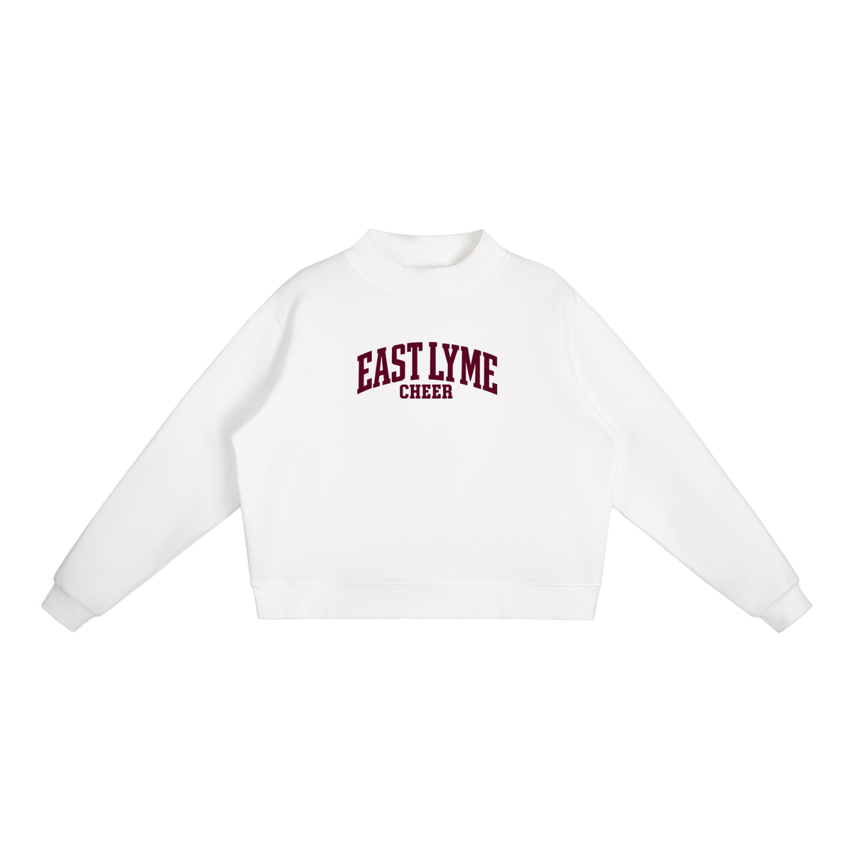 Basic 1 East Lyme Essential Fleece Mock-Neck Crew Sweatshirt (printed)