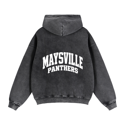 Basic 2 White Maysville Zip-Through Boxy Fleece Hoodie
