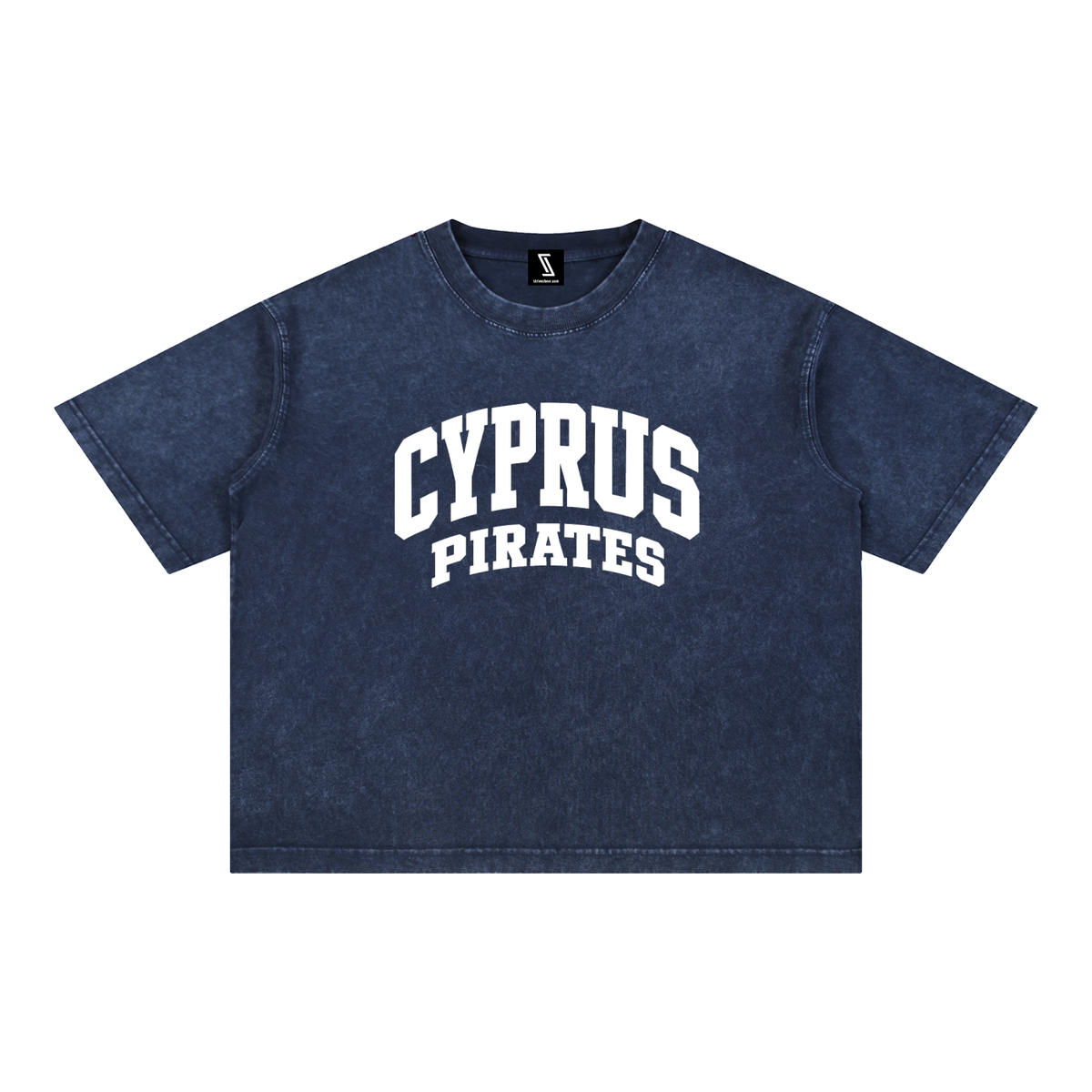 Basic 2 White Cyprus Mineral Wash Boxy Cotton T-Shirt