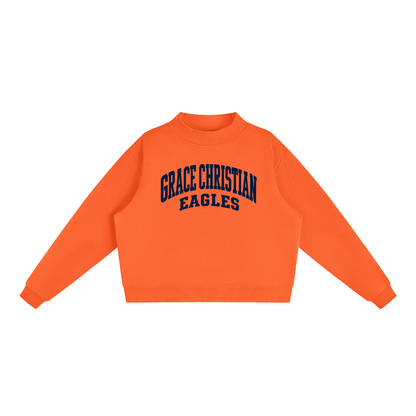 Essential Fleece Mock-Neck Crew Sweatshirt