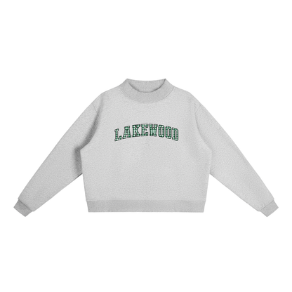 Gingham Lakewood Ranch Essential Fleece Mock-Neck Crew Sweatshirt