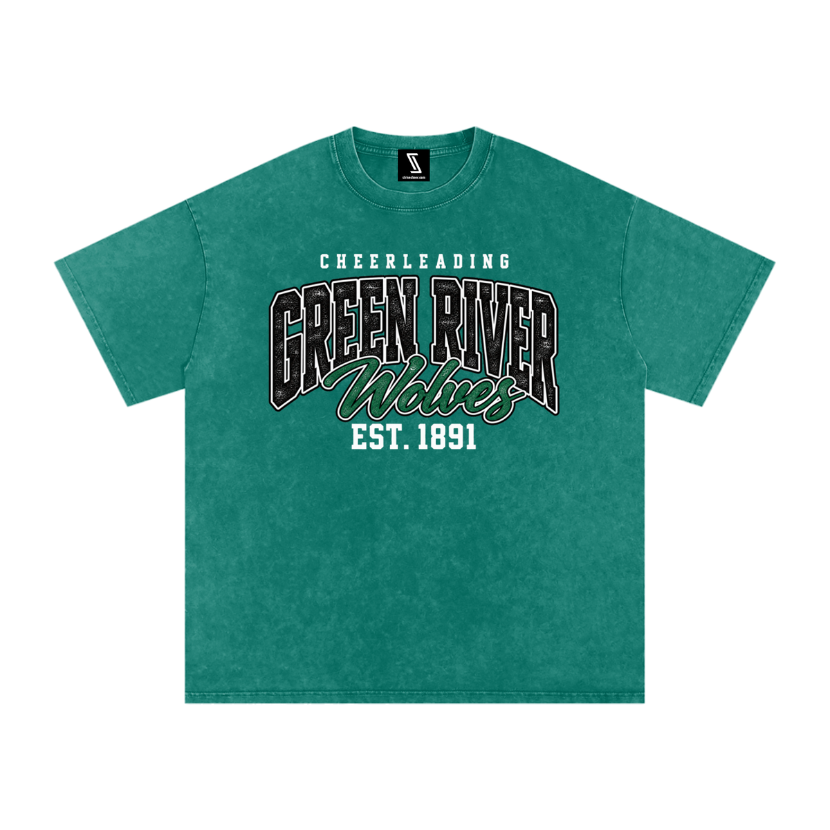 Vintage Green River Snow Washed Oversized Cotton T-Shirt