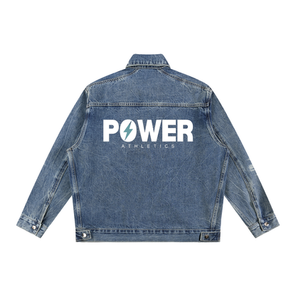 Vintage Wash Zip Up Denim Jacket