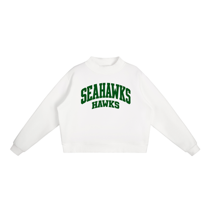 Basic 2 Seahawks Essential Fleece Mock-Neck Crew Sweatshirt (printed)