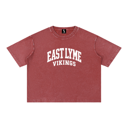 Basic 2 White East Lyme Mineral Wash Boxy Cotton T-Shirt