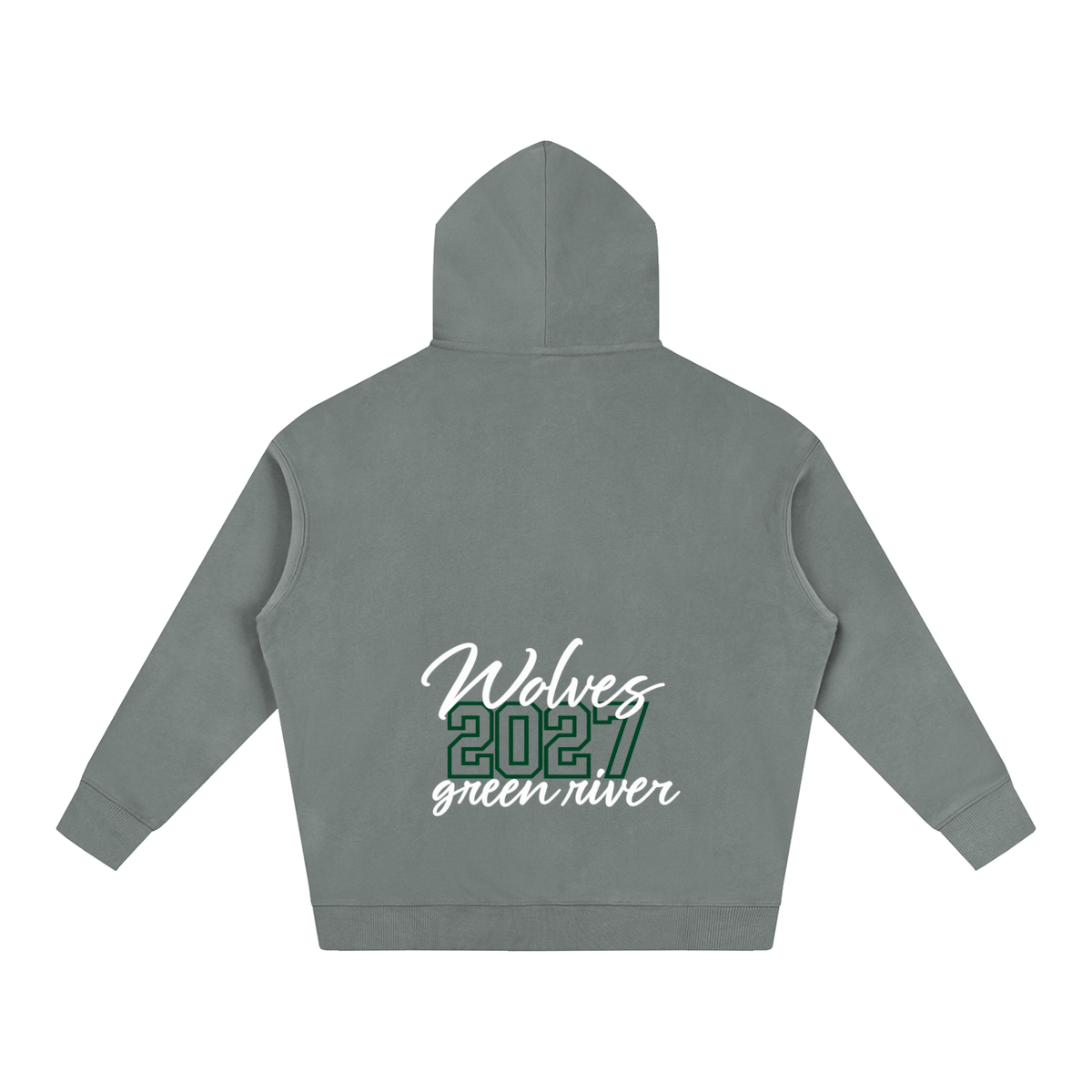 Cursive Front Green River Oversize Fleeced Hoodie