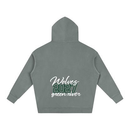 Cursive Front Green River Oversize Fleeced Hoodie
