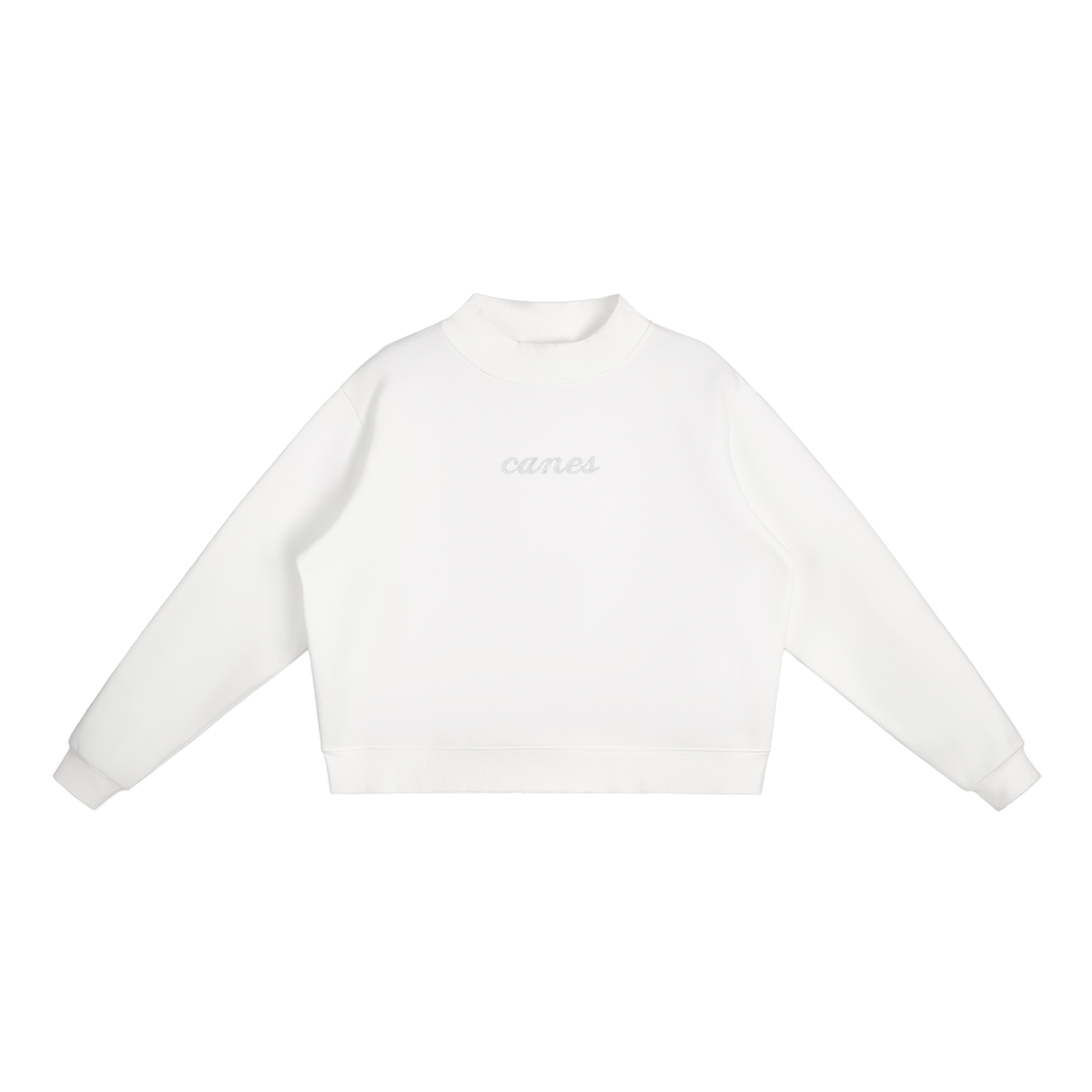 EMBROIDERED Fleece Mock-Neck Crew Sweatshirt