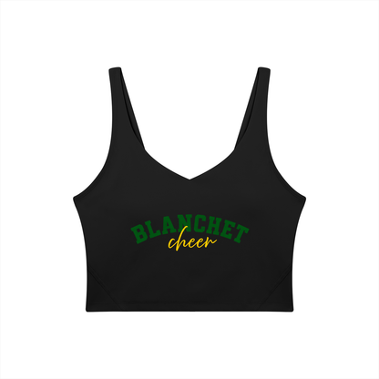 Cursive Blanchet Women's V-Neck Yoga Sports Bra