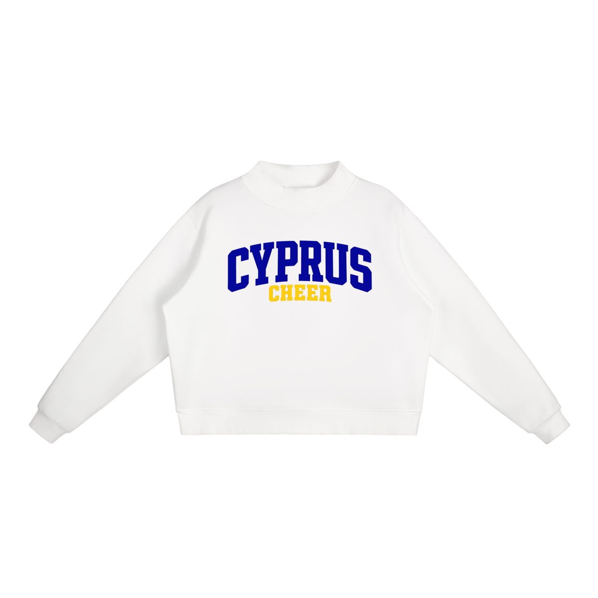 Basic 1 Cyprus Essential Fleece Mock-Neck Crew Sweatshirt