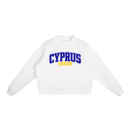 Basic 1 Cyprus Essential Fleece Mock-Neck Crew Sweatshirt