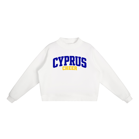 Basic 1 Cyprus Essential Fleece Mock-Neck Crew Sweatshirt