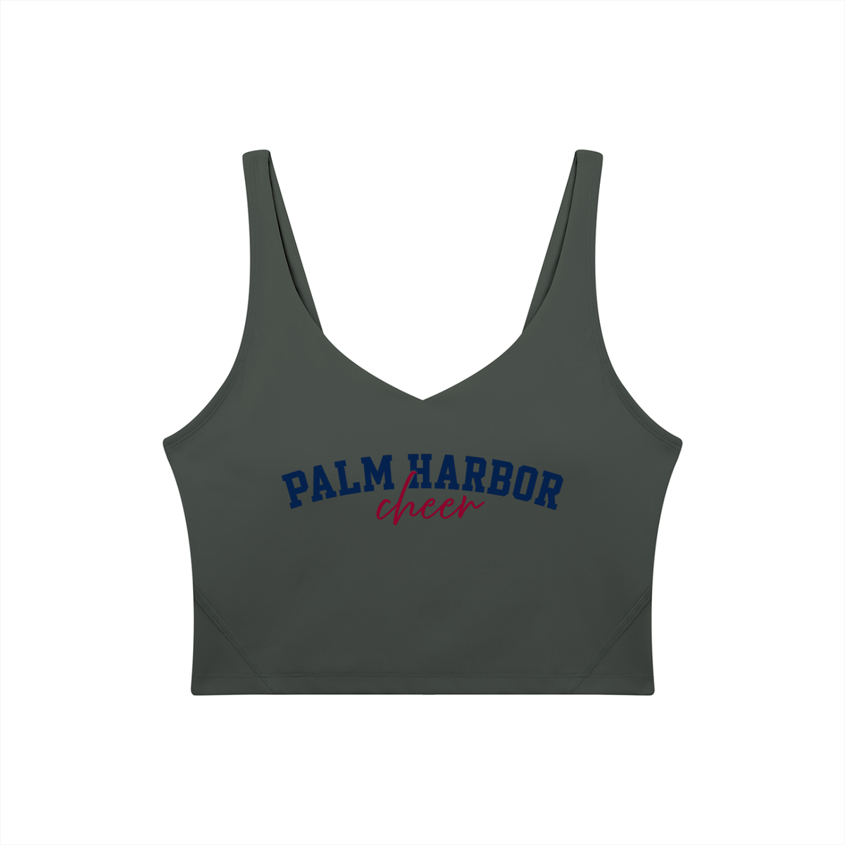 Cursive Palm Harbor Women's V-Neck Yoga Sports Bra