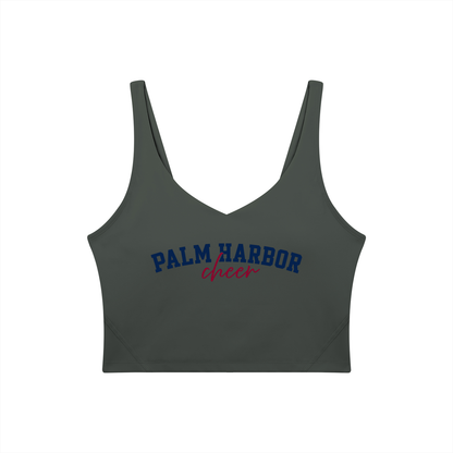 Cursive Palm Harbor Women's V-Neck Yoga Sports Bra